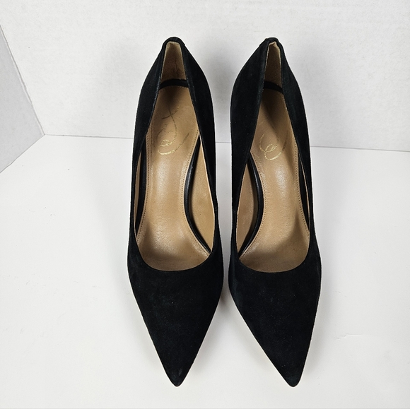 Sam Edelman Antonia Pointed Toe Black Suede Pump Heel Size 8.5 Minimalist - Picture 2 of 8